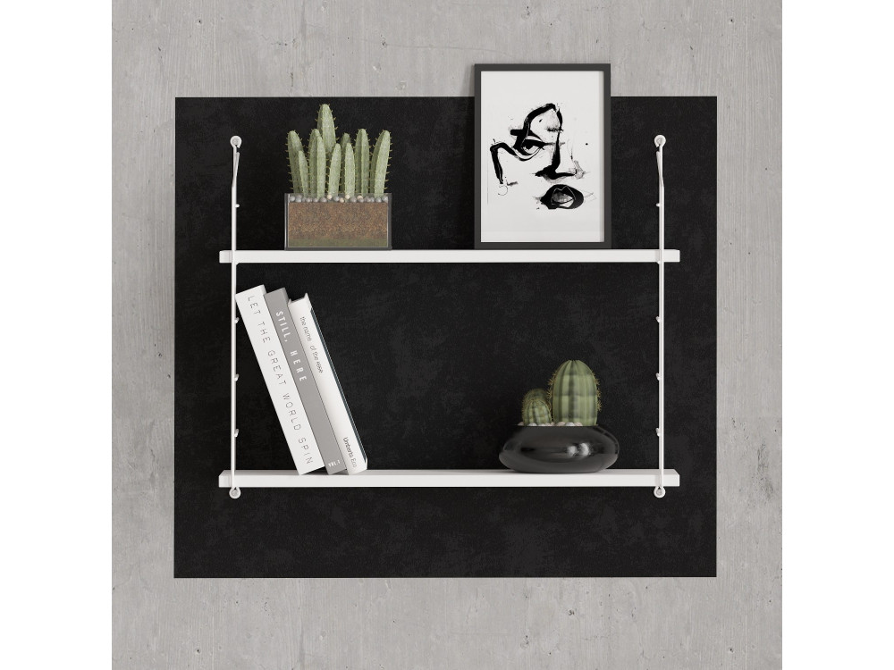 Estantería de pared de madera "Armoni" - 72 x 20 x 58 cm - Blanco
