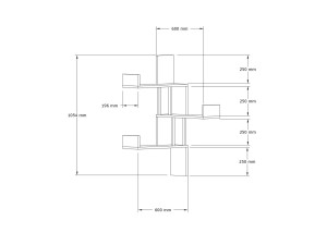 Estantería de pared de madera "Bombe" - 60 x 20 x 105 cm - Blanco