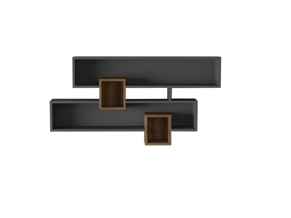 Estantería de pared de madera "Karen" - 120 x 22 x 75 cm - NogalAntracita