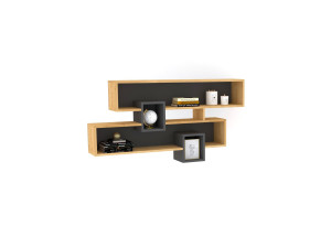 Estantería de pared de madera "Karen" - 120 x 22 x 72 cm - SaphirAntracita