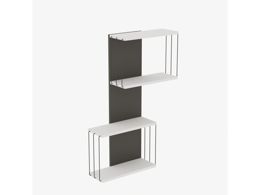 Estantería mural de madera "Destan" - 65 x 19 x 96 cm - Blanco