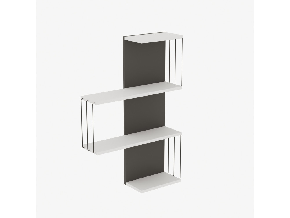 Estantería de pared de madera "Cambel" - 64 x 19 x 96 cm - Blanco