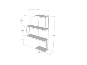 Estantería de pared de madera "Cambel" - 64 x 19 x 96 cm - Marrón