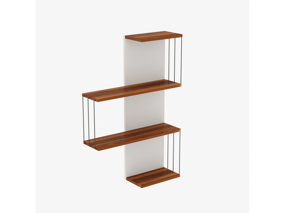Estantería de pared de madera "Cambel" - 64 x 19 x 96 cm - Marrón