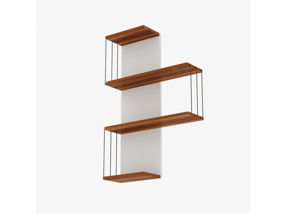 Estantería de pared de madera "Cambel" - 64 x 19 x 96 cm - Marrón