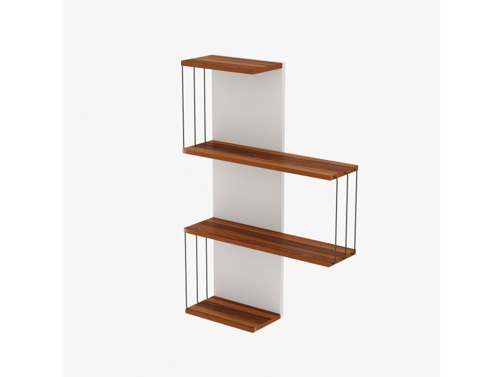 Estantería de pared de madera "Cambel" - 64 x 19 x 96 cm - Marrón
