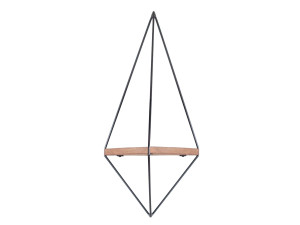 Estantería de pared geométrica de madera "WR039" - 23 x 15 x 60 cm - Marrón