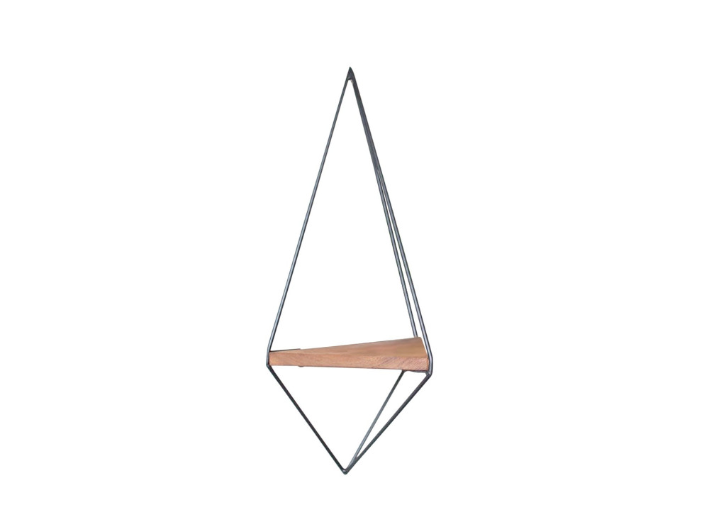 Estantería de pared geométrica de madera "WR039" - 23 x 15 x 60 cm - Marrón