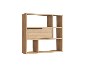 Estantería de pared de madera "Calvin" - 90 x 22 x 81 cm - Marrón
