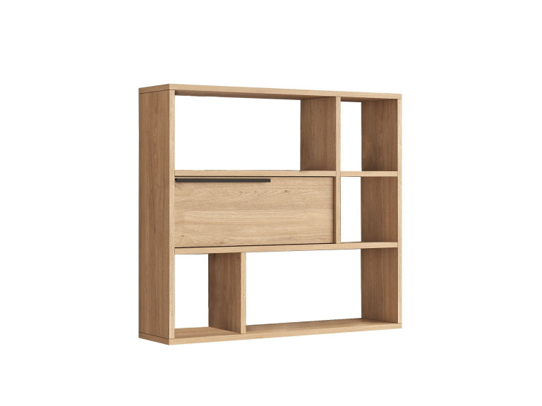 Estantería de pared de madera "Calvin" - 90 x 22 x 81 cm - Marrón