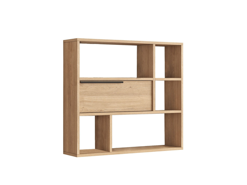 Estantería de pared de madera "Calvin" - 90 x 22 x 81 cm - Marrón