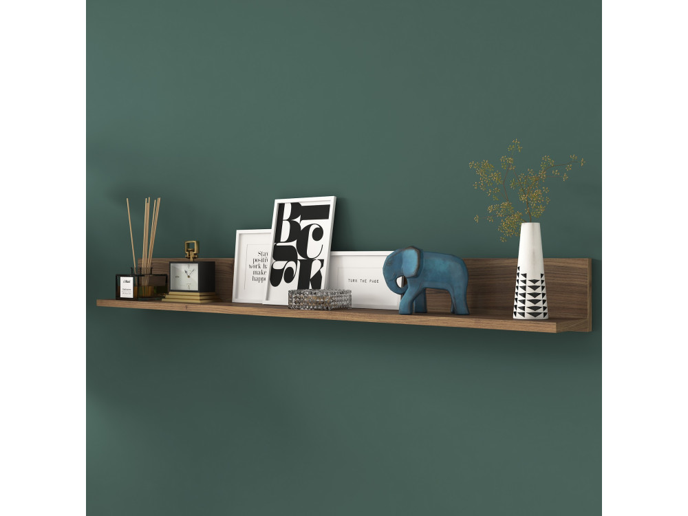 Estantería de pared de madera "Eno" - 135 x 13 x 15 cm - Marrón