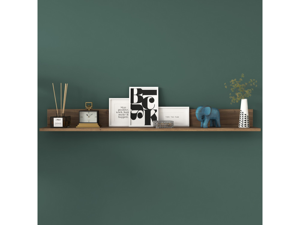 Estantería de pared de madera "Eno" - 135 x 13 x 15 cm - Marrón