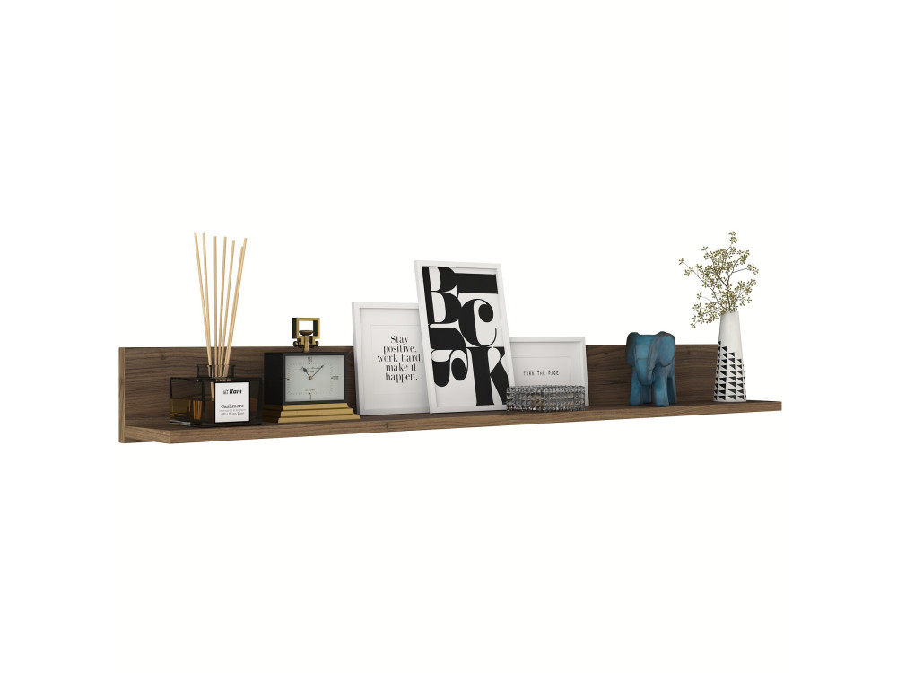 Estantería de pared de madera "Eno" - 135 x 13 x 15 cm - Marrón