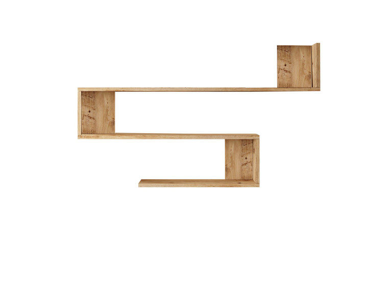 Estantería de pared de madera "Wlad" - 120 x 14 x 71 cm - Marrón