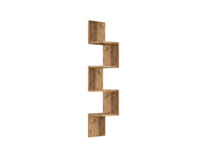 Estantería de pared de madera "Lula" - 22 x 22 x 117 cm - Marrón