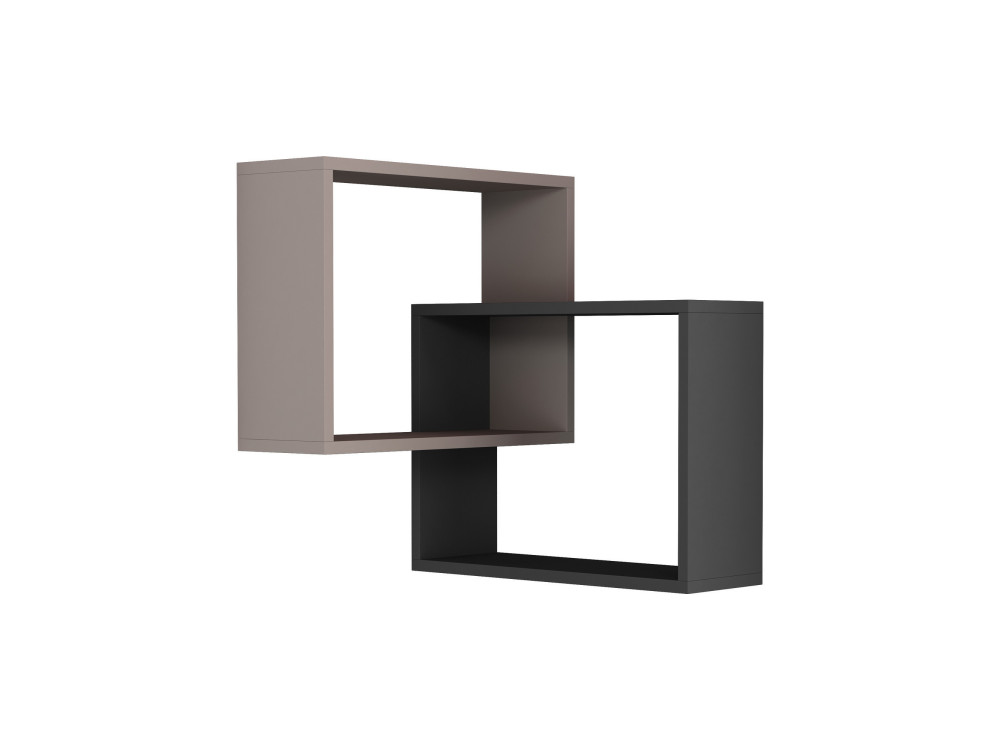Lote de 2 estantes esquineros de madera "Ring" - 68 x 60 x 68 cm - Marrón moca claro