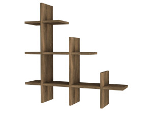 Estantería de pared de madera "Juke" - 76 x 18 x 80 cm - Marrón