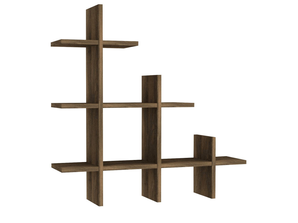 Estantería de pared de madera "Juke" - 76 x 18 x 80 cm - Marrón