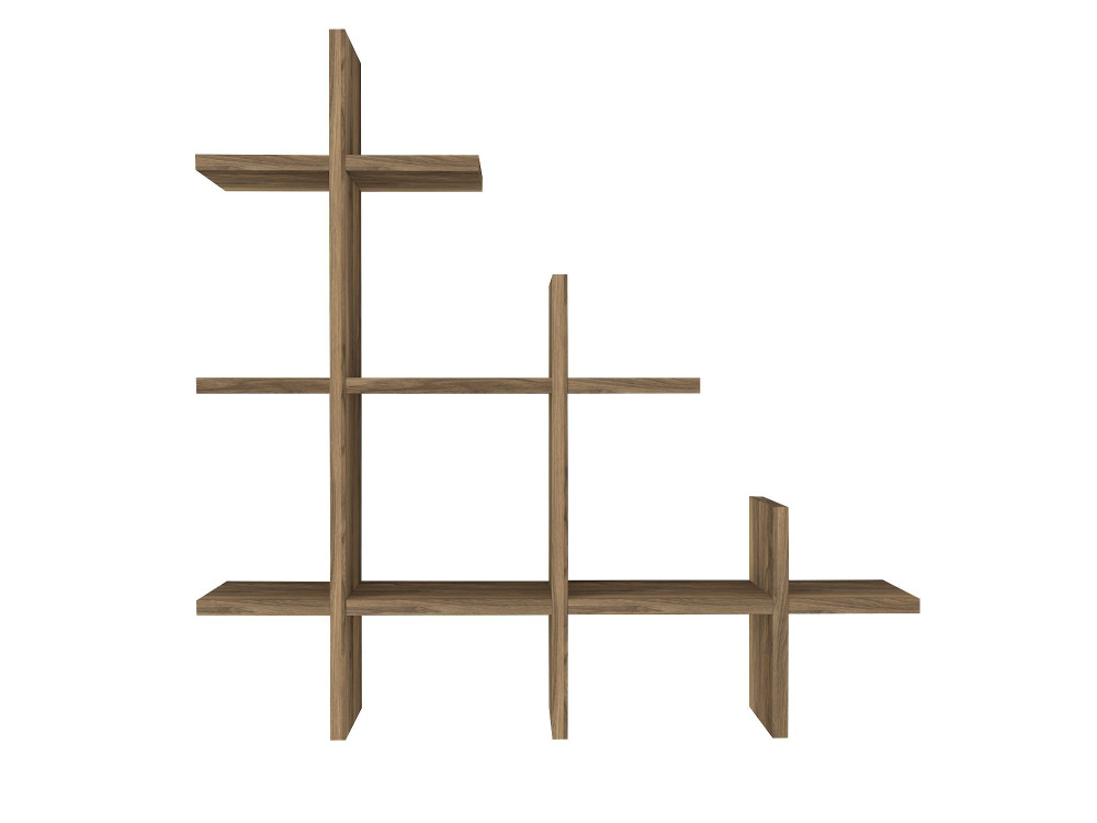 Estantería de pared de madera "Juke" - 76 x 18 x 80 cm - Marrón