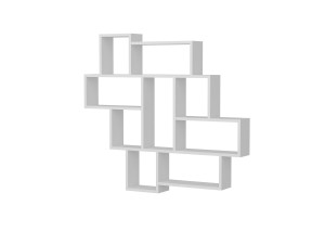 Estantería de pared de madera "Parola" - 115 x 15 x 103 cm - Blanco