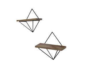 Estantería de pared de madera "WR046" - 30 x 14 x 30 cm - Marrón