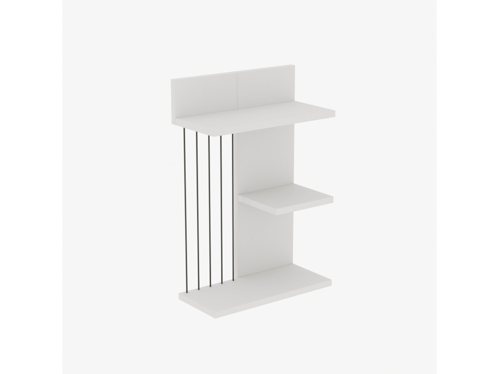 Estantería de pared de madera "Kinik" - 40 x 19 x 60 cm - Blanco