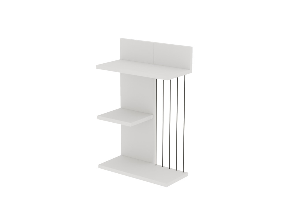 Estantería de pared de madera "Kinik" - 40 x 19 x 60 cm - Blanco