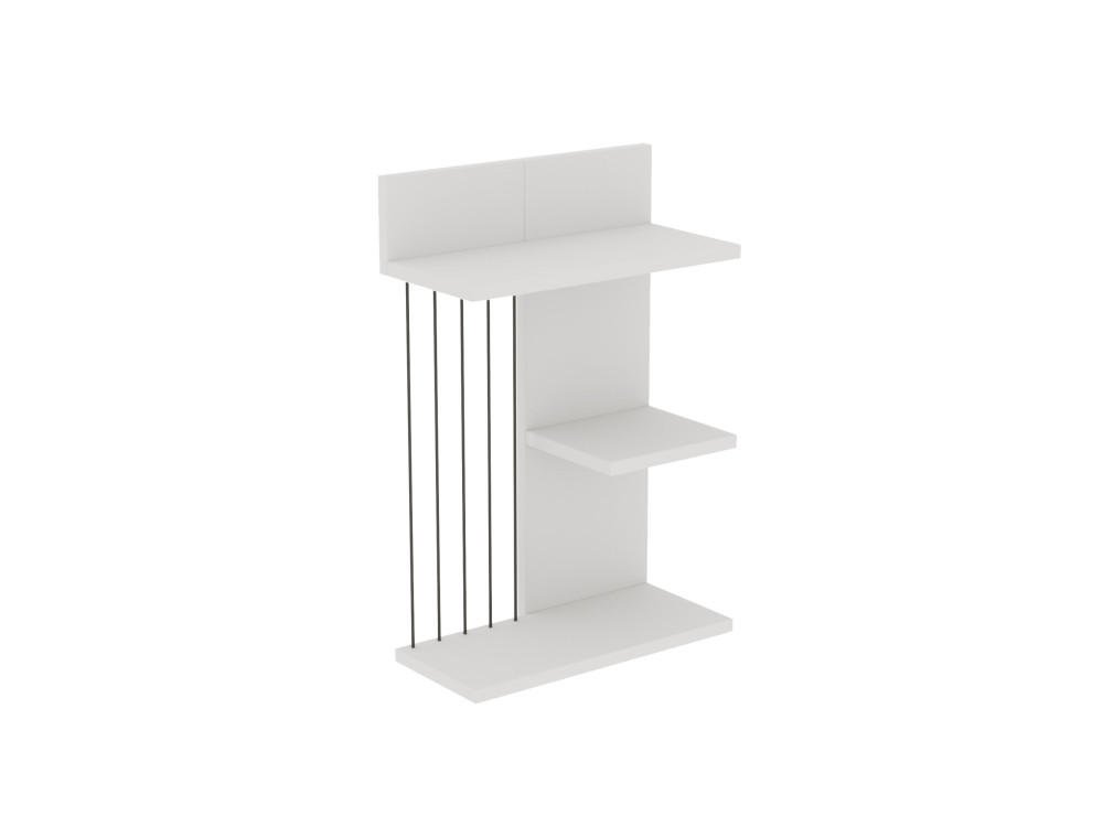 Estantería de pared de madera "Kinik" - 40 x 19 x 60 cm - Blanco