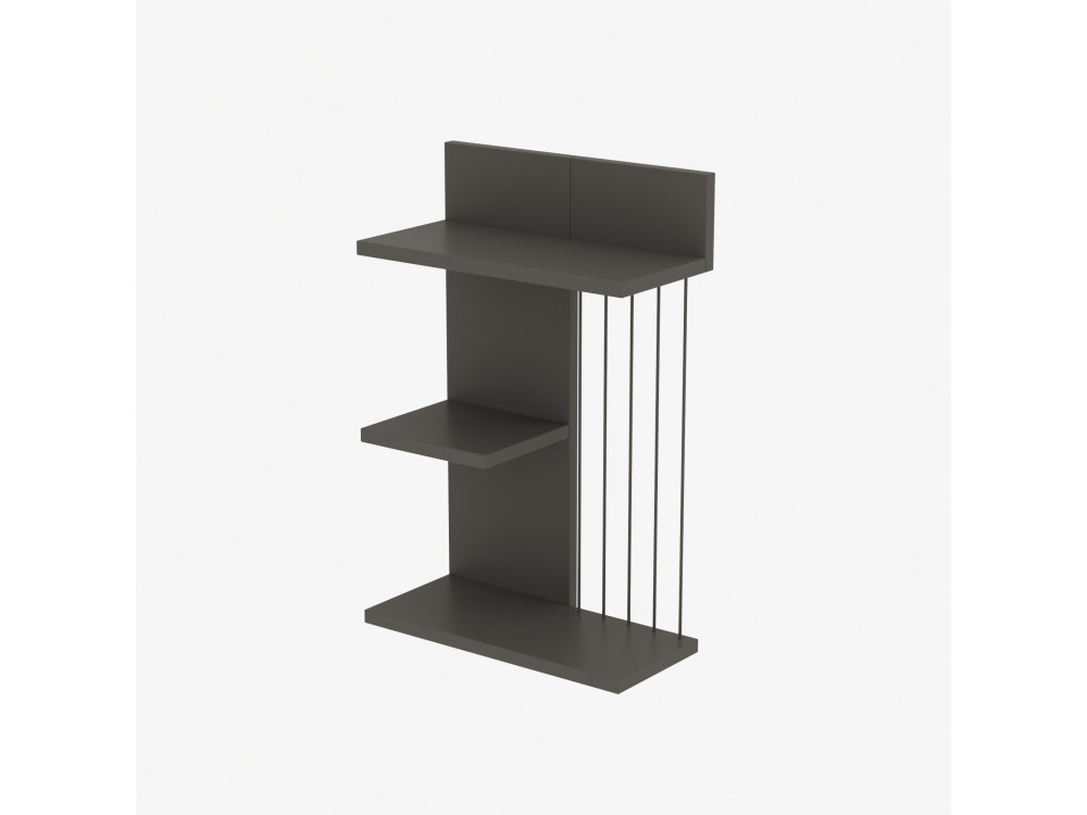 Estantería de pared de madera "Kinik" - 40 x 19 x 60 cm - Gris antracita