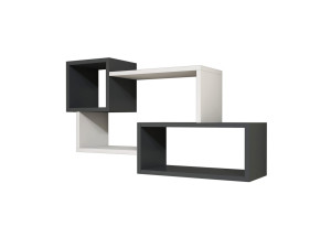 Estantería de pared de madera "Afro" - 90 x 20 x 51 cm - Gris antracita