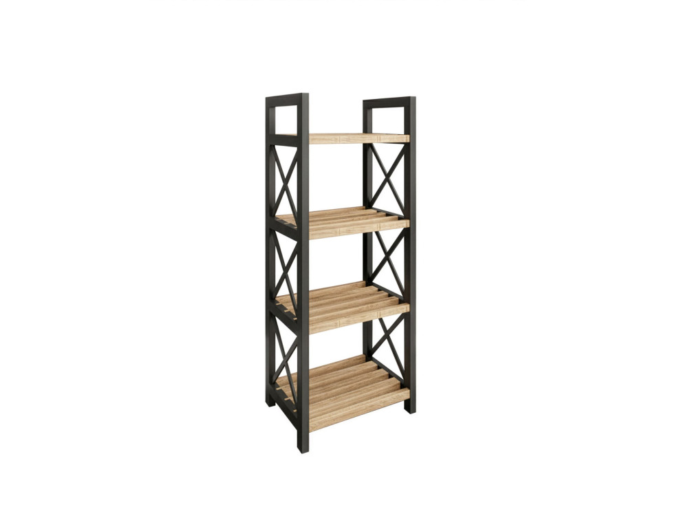 Estante de madera multifuncional "Mini" - 23 x 18 x 64 cm - Negro