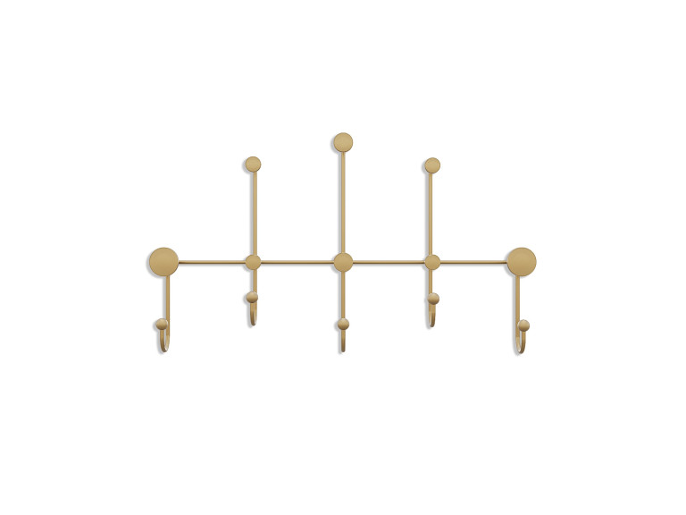 Gancho de pared metálico "iyon-A" - 80 x 10 x 45 cm - Oro
