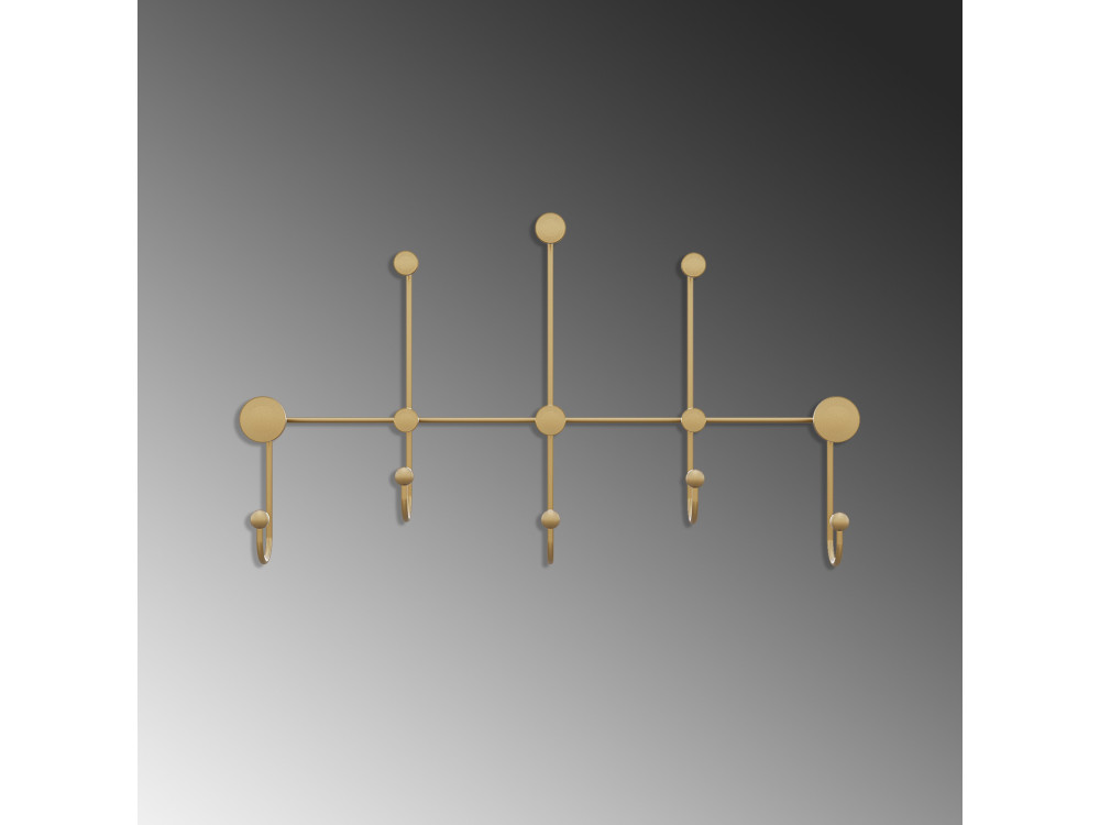 Gancho de pared metálico "iyon-A" - 80 x 10 x 45 cm - Oro