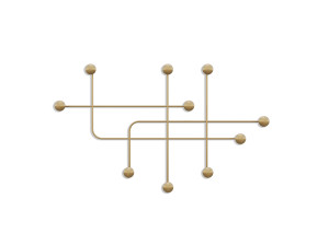 Gancho de pared de metal "Samara" - 107 x 10 x 64 cm - Oro