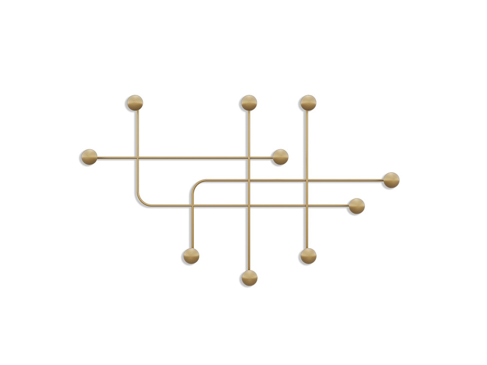 Gancho de pared de metal "Samara" - 107 x 10 x 64 cm - Oro
