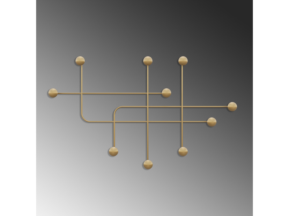 Gancho de pared de metal "Samara" - 107 x 10 x 64 cm - Oro