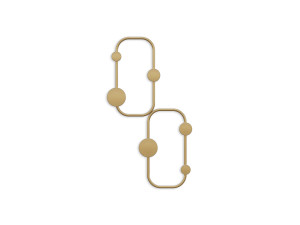 Gancho de pared de metal "Mariquita" - 26 x 5 x 48 cm - Oro
