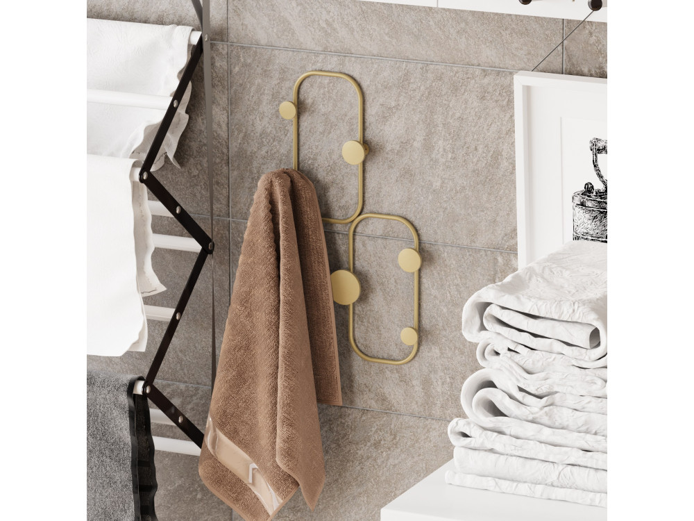 Gancho de pared de metal "Mariquita" - 26 x 5 x 48 cm - Oro