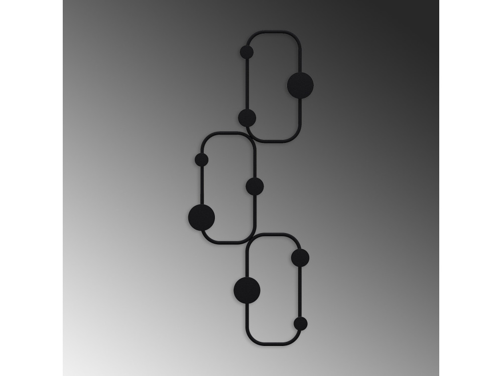 Gancho de pared metálico "Lizzard" - 28 x 5 x 70 cm - Negro