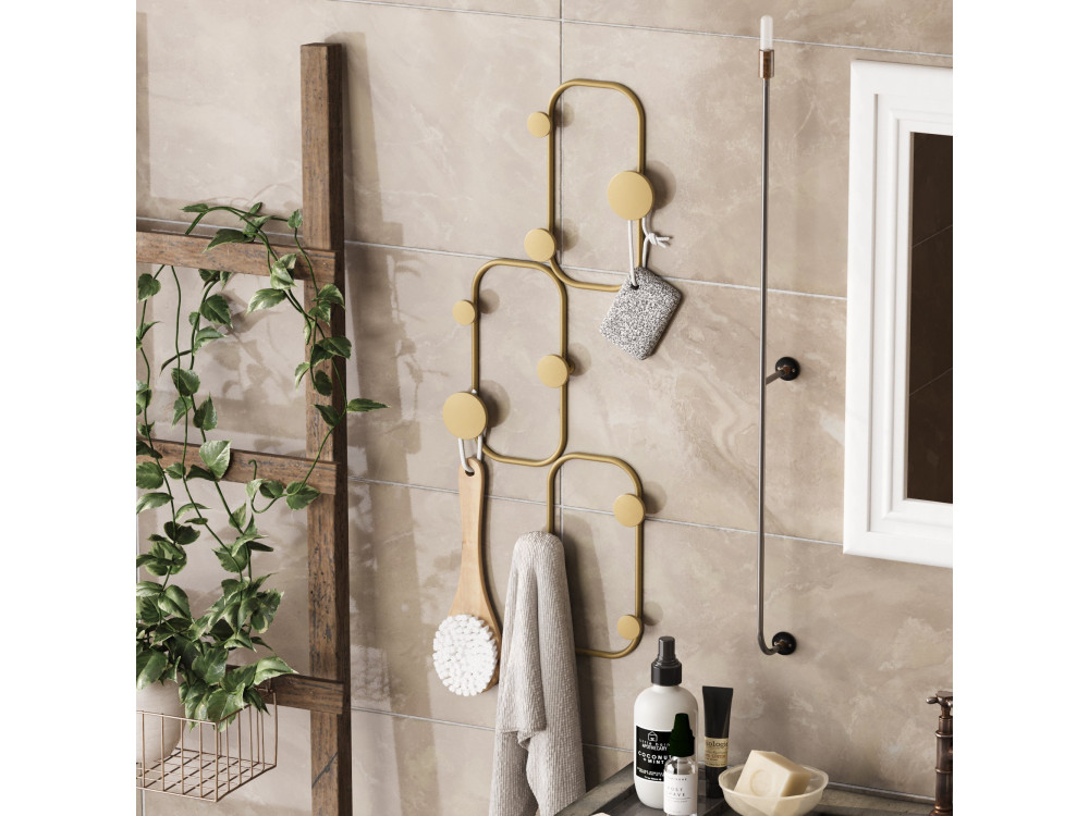 Gancho de pared de metal "Lizzard" - 28 x 5 x 70 cm - Oro