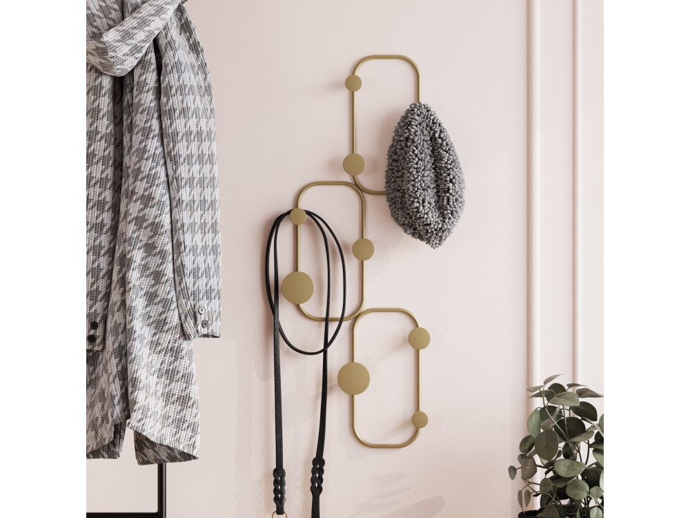 Gancho de pared de metal "Lizzard" - 28 x 5 x 70 cm - Oro