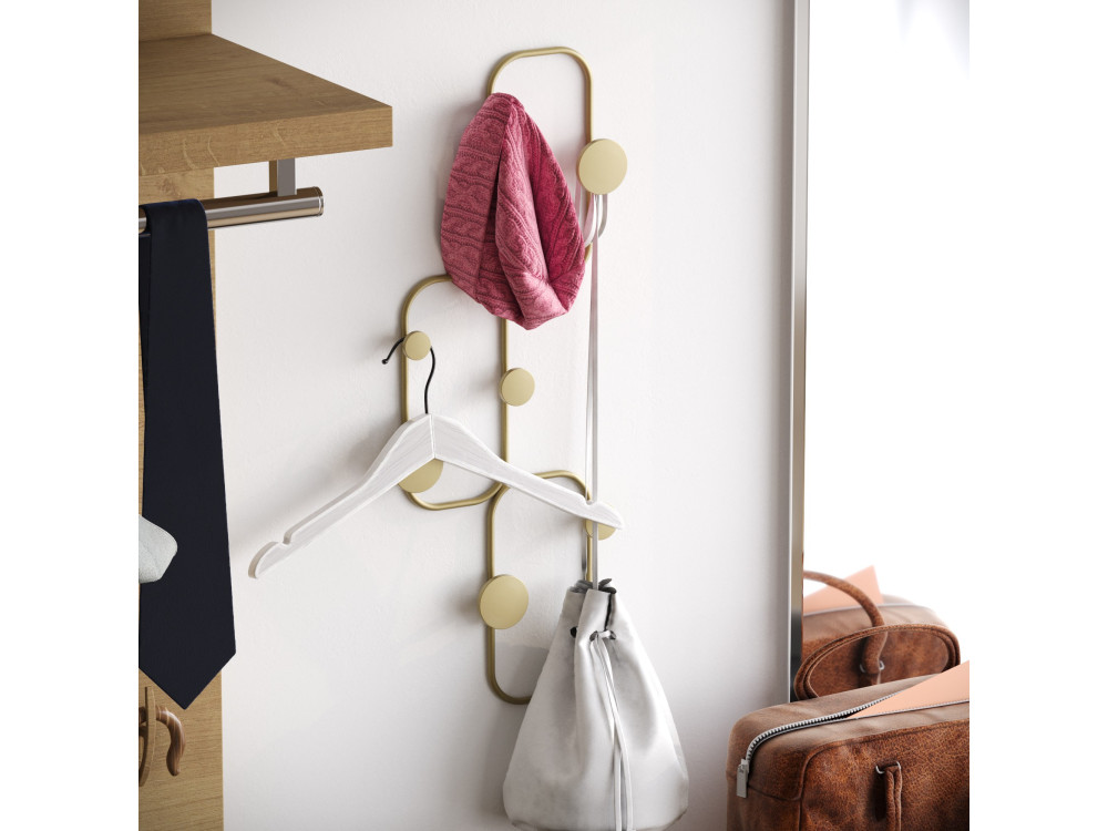 Gancho de pared de metal "Lizzard" - 28 x 5 x 70 cm - Oro