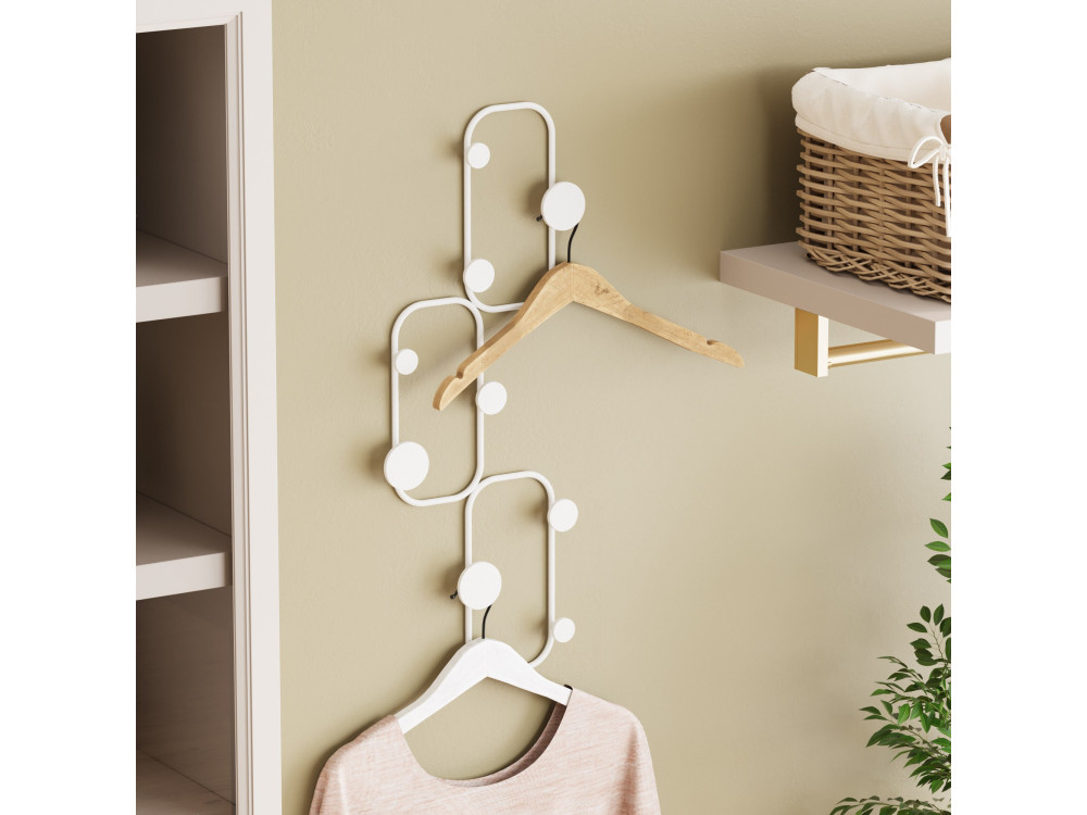 Gancho de pared metálico "Lizzard" - 28 x 5 x 70 cm - Blanco