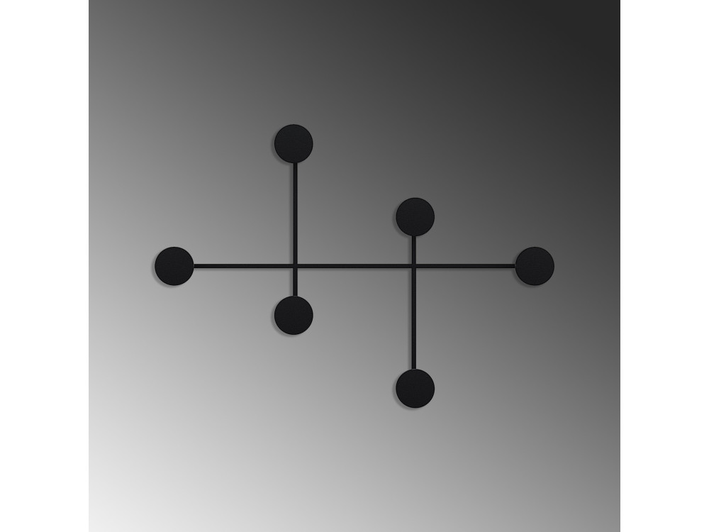 Gancho de pared metálico "Dama" - 82 x 10 x 60 cm - Negro