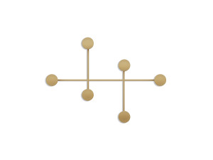 Gancho de pared metálico "Dama" - 82 x 10 x 60 cm - Oro