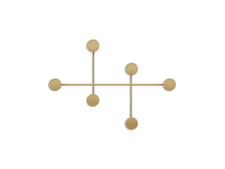 Gancho de pared metálico "Dama" - 82 x 10 x 60 cm - Oro