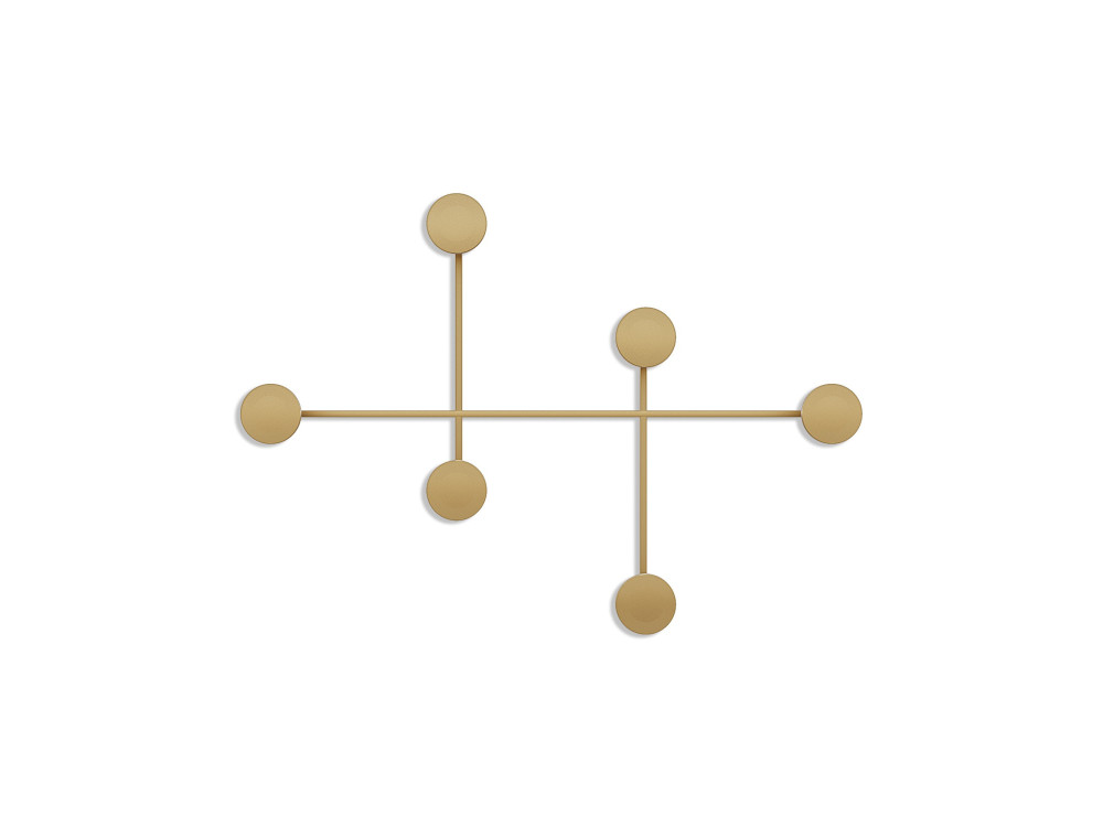 Gancho de pared metálico "Dama" - 82 x 10 x 60 cm - Oro