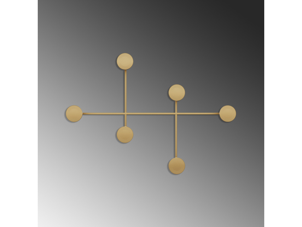 Gancho de pared metálico "Dama" - 82 x 10 x 60 cm - Oro