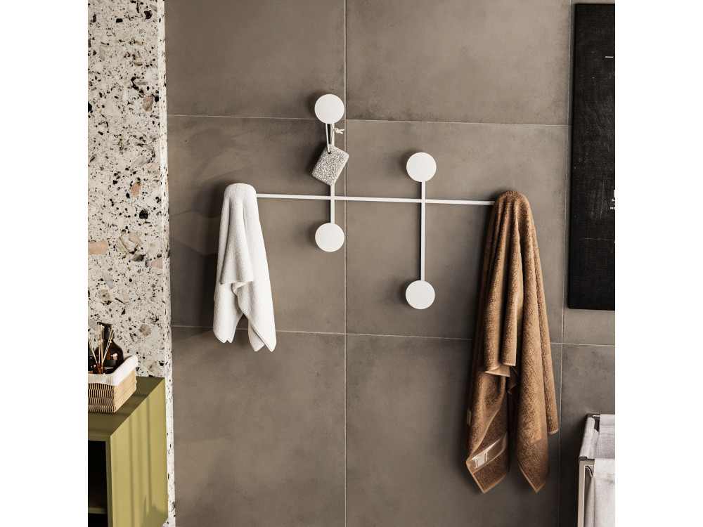 Gancho de pared metálico "Dama" - 82 x 10 x 60 cm - Blanco